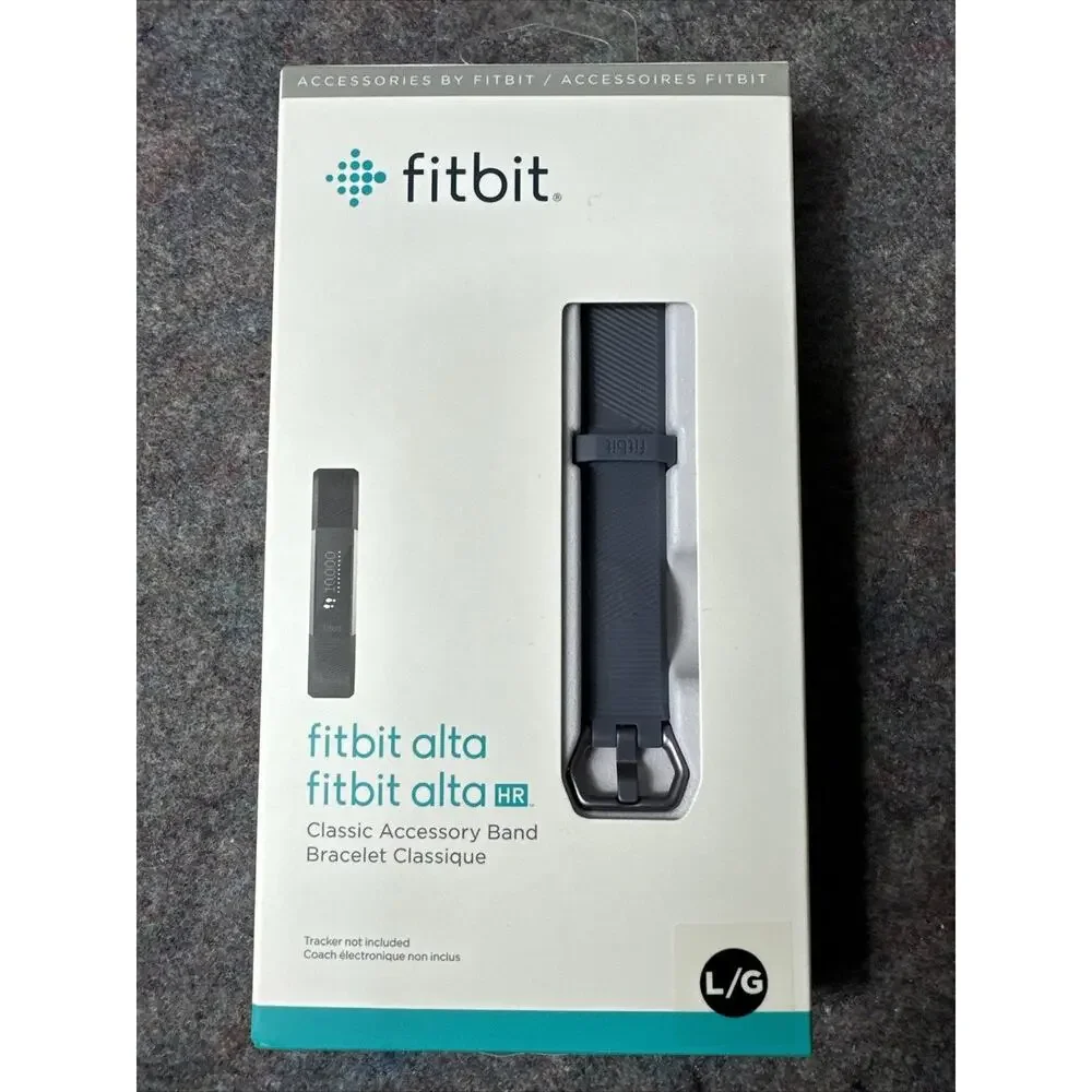 Rare FITBIT Classic Accessory Band Bracelet Alta Fitness Watch Strap Black Leat